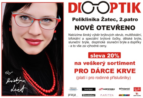 Diooptik Žatec - sleva 20 % pro dárce krve a kostní dřeně