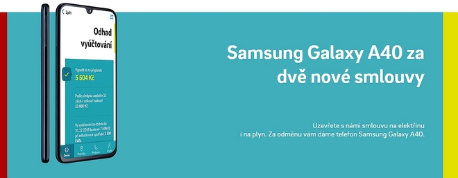 Energetická Návratnost - telefon Samsung Galaxy A40 za dvě nové smlouvy